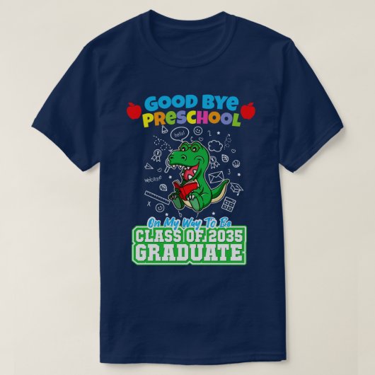 Dag voorschoolse les van 2035 Afstuderen PreK 20 T-shirt (Design voorkant)