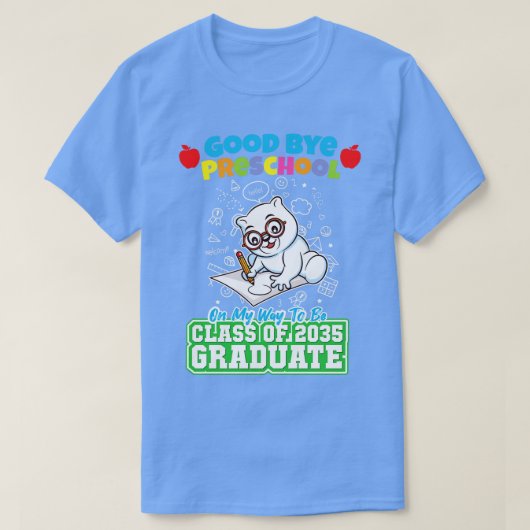Dag voorschoolse les van 2035 Afstuderen PreK 3 T-shirt (Design voorkant)