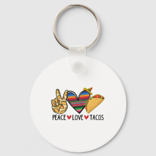 Dag Vrede Liefde Taco Serape Mexicaanse Fiesta de Sleutelhanger