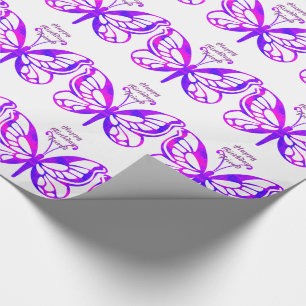 Dag, vriend, vlinders cadeauomslag. cadeaupapier
