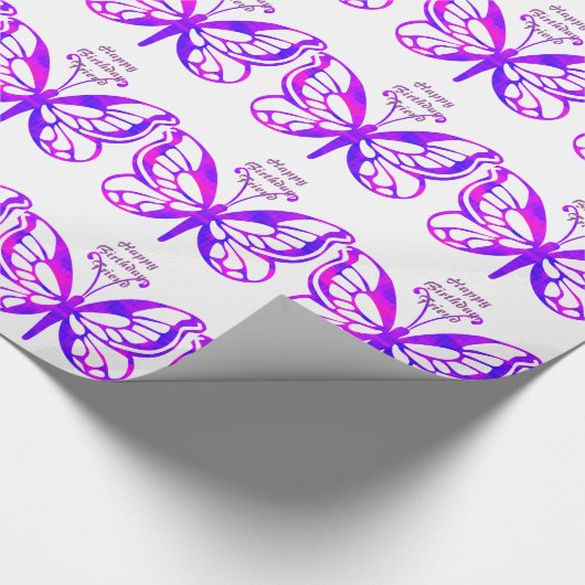 Dag, vriend, vlinders cadeauomslag. cadeaupapier (Hoek)
