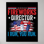Dag Vuurwerk Directeur Ik Ren Je Ren 4th Juli Poster (Voorkant)