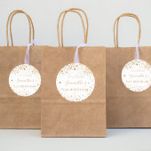 Dag wit goud glitter monogram gunstiger ronde sticker