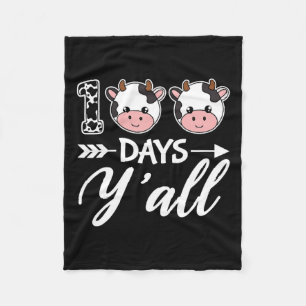 Dag Y'all 100ste schooldag met Schattigee Koeien Fleece Deken