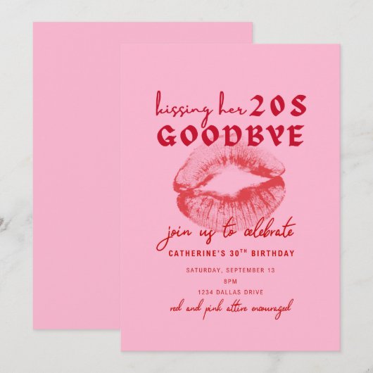 Dag zeggen tegen haar twintiger jaren kaart (Voorkant / Achterkant)