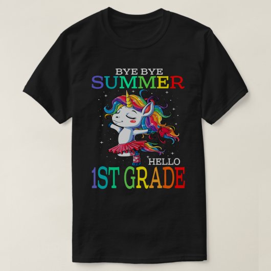 Dag Zomer Hallo 1STE Klas Eerste dag Terug naar s T-shirt (Design voorkant)