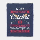 Dag zonder cricket Funny Sports Fleece Deken (Voorkant)