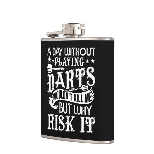 Dag Zonder Darts Sarcastische Flask 6 oz. Heupfles (Links)