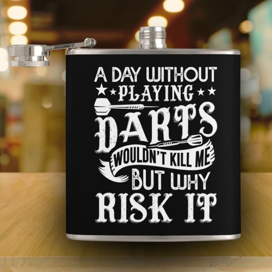 Dag Zonder Darts Sarcastische Flask 6 oz. Heupfles