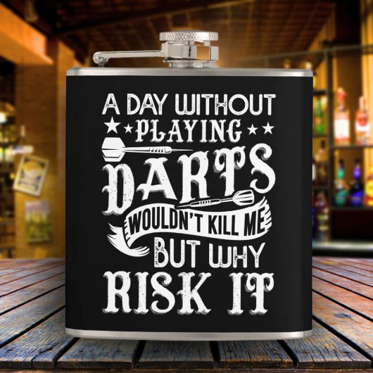 Dag Zonder Darts Sarcastische Flask 6 oz. Heupfles