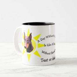 Dag zonder Dobie Cute Doberman Persoonlijk Tweekleurige Koffiemok
