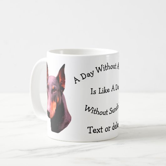 Dag zonder Dobie Doberman Persoonlijk Koffiemok (Voorkant links)