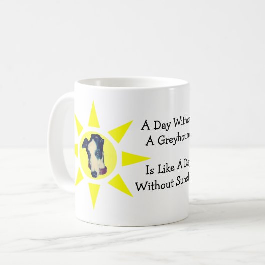 Dag zonder Greyhound Cute Dog Koffiemok (Voorkant links)