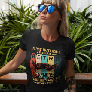 Dag zonder retro games - Grappig videogame T-shirt