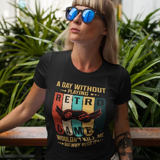 Dag zonder retro games - Grappig videogame T-shirt