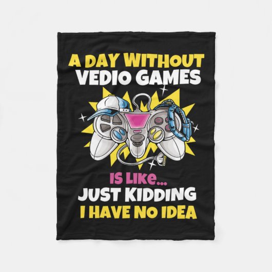 Dag Zonder Videogames Is Also Grappig Videogame Sp Fleece Deken (Voorkant)