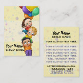 Dag zorg. Kinderopvang. Babyzittend. Proefkaart Visitekaartje (Voorkant / Achterkant)