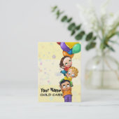 Dag zorg. Kinderopvang. Babyzittend. Proefkaart Visitekaartje (Staand voorkant)