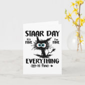 Dag Zwart Kat Leraar Student Kinder Staar Testen D Kaart (Gele Bloem)