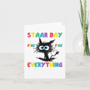 Dag Zwart Kat Leraar Student Kinder Staar Testen D Kaart