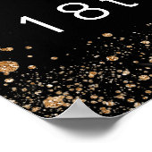 Dag zwarte gouden ballonnen in glitter welkom poster (Hoek)