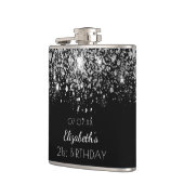 Dag zwarte zilverglitter heupfles (Links)