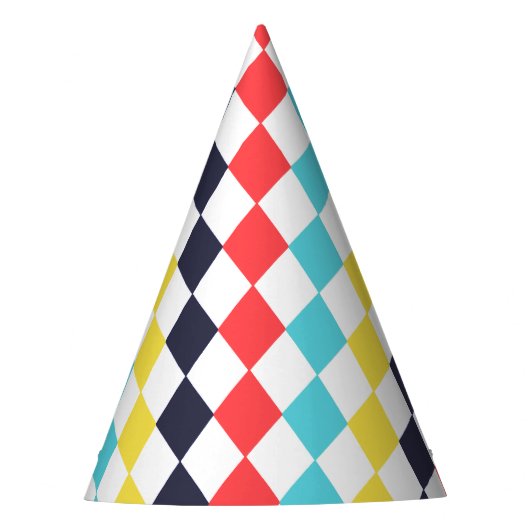 Dagavond kleurrijke diamant feesthoedjes (Voorkant)