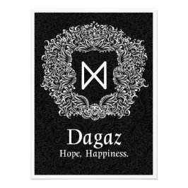 Dagaz /Happiness/ Zwarte versie Foto Afdruk