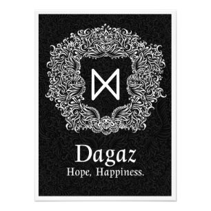 Dagaz /Happiness/ Zwarte versie Foto Afdruk