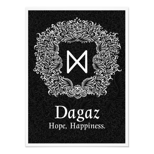 Dagaz /Happiness/ Zwarte versie Foto Afdruk (Voorkant)