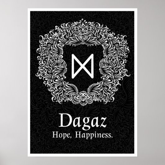 Dagaz /Happiness/ Zwarte versie Poster (Voorkant)