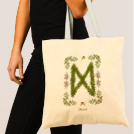 Dagaz Rune in Evergreen Branches Gepersonaliseerd Tote Bag