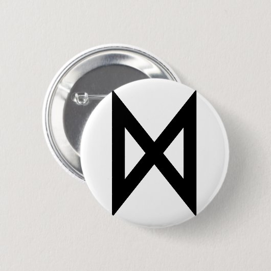 DAGAZ RUNE RONDE BUTTON 5,7 CM (Voorkant /achterkant)