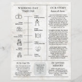 Dagblad Bruiloft Reisschema Programma met Tijdlijn Flyer (Achterkant)