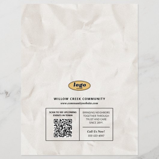 Dagblad Event Flyer | Retro Community Yard verkoop (Achterkant)