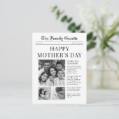 Dagblad Happy Mothers Day wenskaart Feestdagenkaart (Staand voorkant)