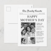 Dagblad Happy Mothers Day wenskaart Feestdagenkaart (Voorkant / Achterkant)