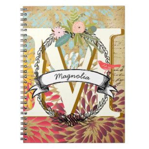 Dagblad met monogram notitieboek