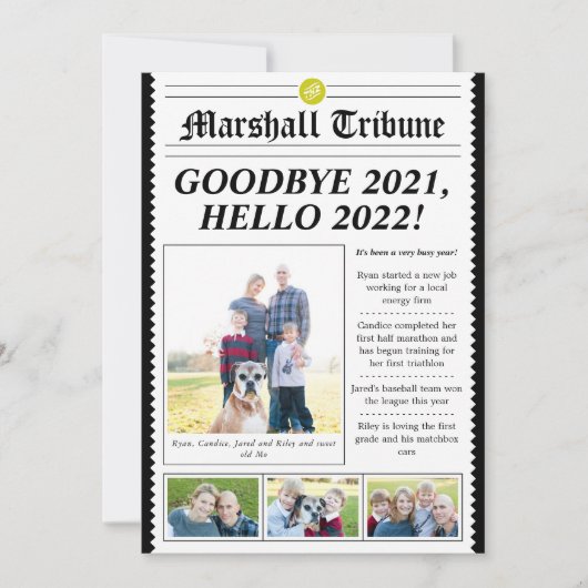 Dagblad Stijlfamilie Nieuwsbrief Feestdagenkaart (Voorkant)