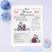 Dagblad Style Postponed Wedding Announcement Flyer (Enkel)