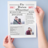 Dagblad Style Postponed Wedding Announcement Flyer (Hand)