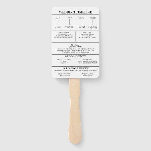 Dagblad Trouwdag Programma Trouwtijd Tijdlijn Handwaaier (Achterkant)