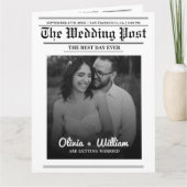 Dagblad Trouwprogramma Moderne Trouwtijdlijn Kaart (Voorkant)