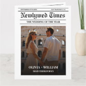 Dagblad Trouwprogramma Moderne Trouwtijdlijn Kaart (Voorkant)