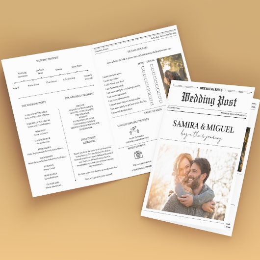 Dagblad Trouwprogramma Tijdlijn Foto Trivia Kaart