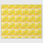 dagblad voor 60e verjaardag, gele cadeauomslag cadeaupapier (Vlak)