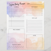 Dagblad Waterverf Ombre Daily Planner Briefhoofd (Voorkant)