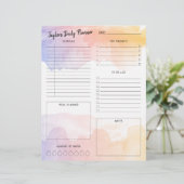 Dagblad Waterverf Ombre Daily Planner Briefhoofd (Staand voorkant)