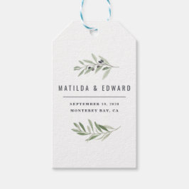 Dagbladbruin van de moderne waterverf cadeaulabel