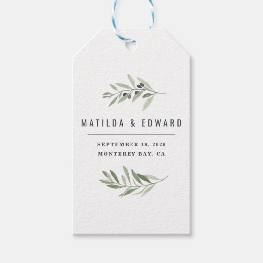 Dagbladbruin van de moderne waterverf cadeaulabel (Voorkant)